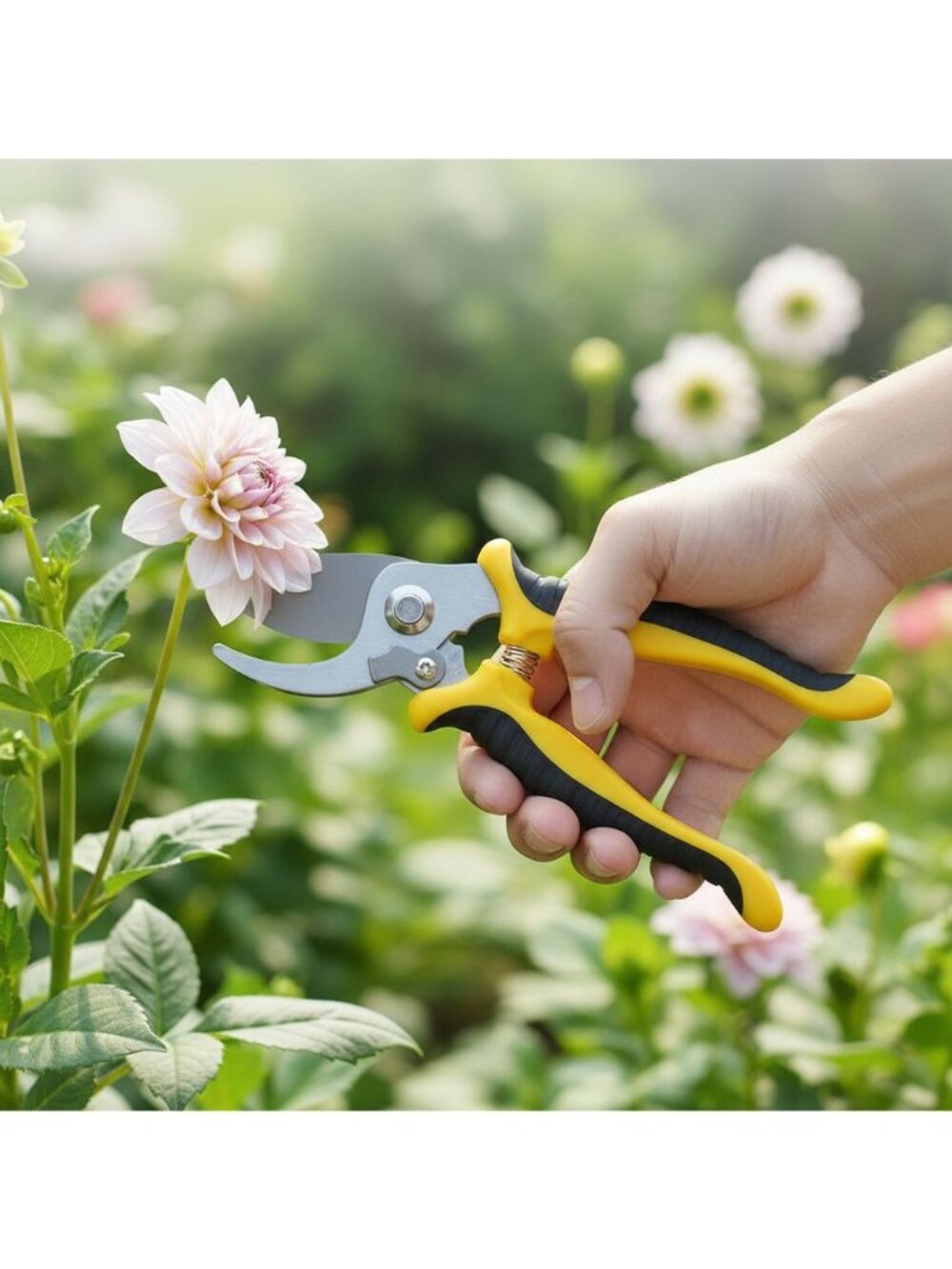 Garden Pruning Shears 7in Stainless Steel Scissors Houseplants Flowers Yellow Bl - Picture 6 of 7
